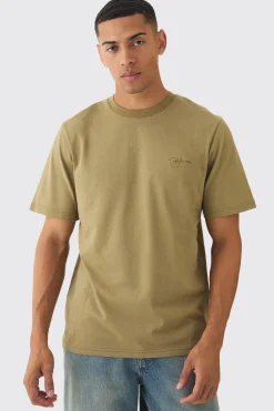 Regular Fit Embroidered Boohooman T-Shirt | BoohooMAN UK