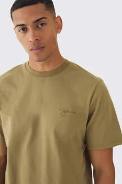 Regular Fit Embroidered Boohooman T-Shirt | BoohooMAN UK