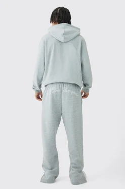 Regular Fit Heart Embroidered Hoodie | BoohooMAN UK