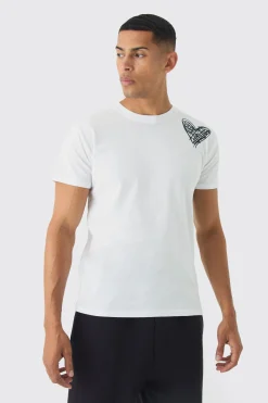 Regular Fit Heart Print T-shirt | BoohooMAN UK