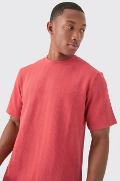 Regular Fit Herringbone T-shirt And Short Set | BoohooMAN UK