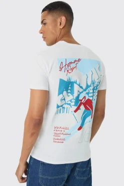 Regular Fit Homme Classic Ski Print T-Shirt | BoohooMAN UK
