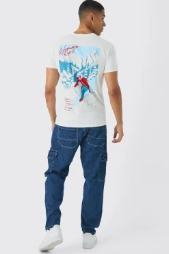 Regular Fit Homme Classic Ski Print T-Shirt | BoohooMAN UK