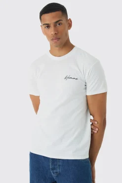 Regular Fit Homme Classic Ski Print T-Shirt | BoohooMAN UK