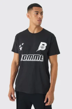 Regular Fit Homme Star Graphic T-Shirt | BoohooMAN UK