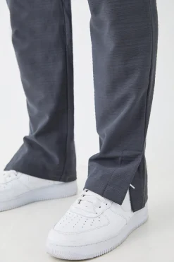 Regular Fit Jacquard Raised Stripe Split Hem Jogger | BoohooMAN UK