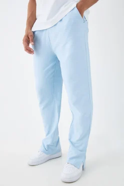 Regular Fit Jacquard Raised Stripe Split Hem Jogger | BoohooMAN UK