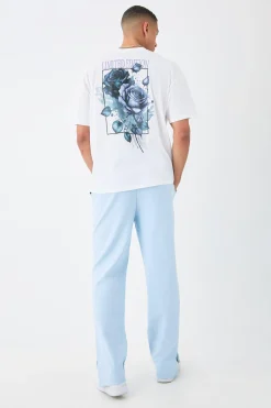 Regular Fit Jacquard Raised Stripe Split Hem Jogger | BoohooMAN UK