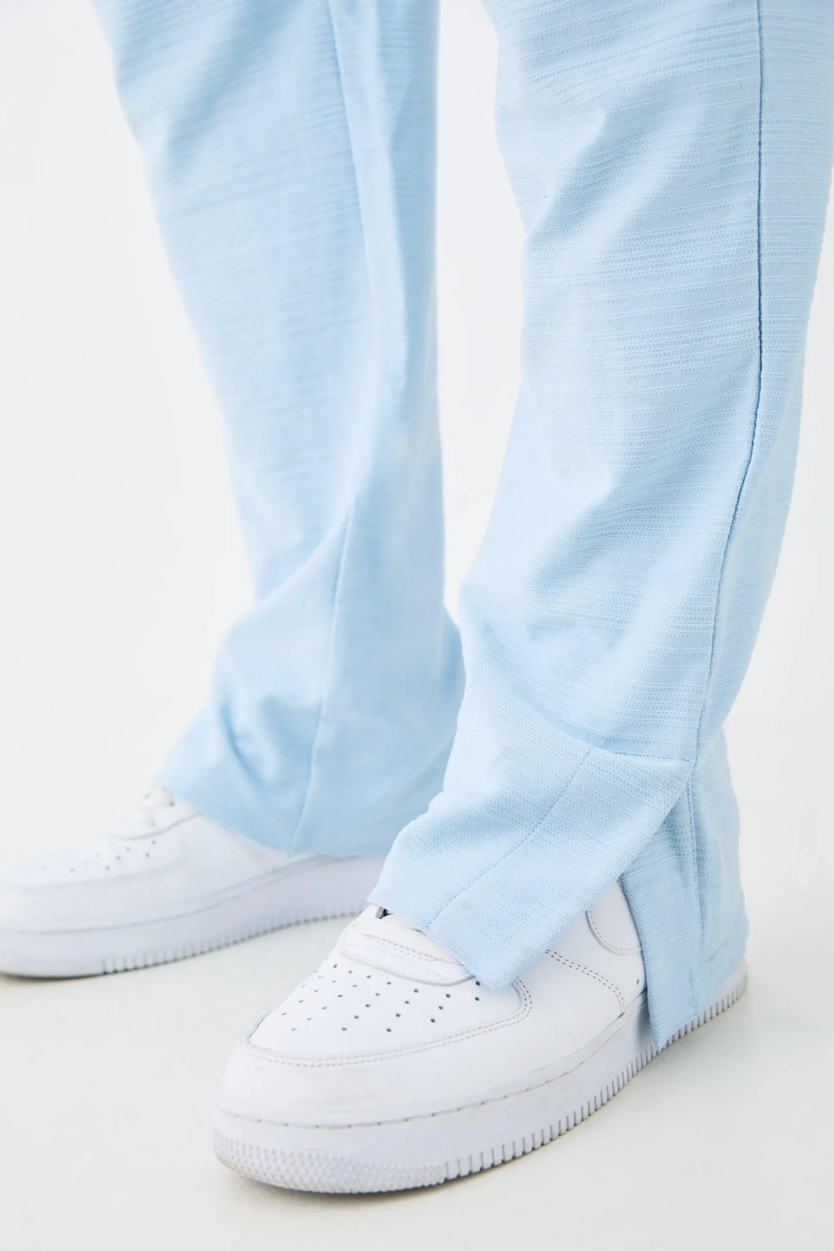 Regular Fit Jacquard Raised Stripe Split Hem Jogger | BoohooMAN UK