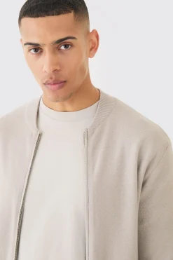 Regular Fit Knitted Bomber | BoohooMAN UK