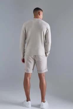Regular Fit Knitted Bomber | BoohooMAN UK