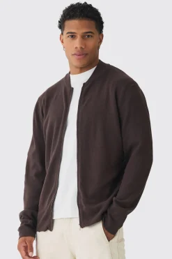 Regular Fit Knitted Bomber | BoohooMAN UK
