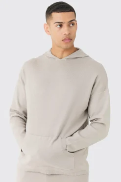 Regular Fit Knitted Hoodie | BoohooMAN UK