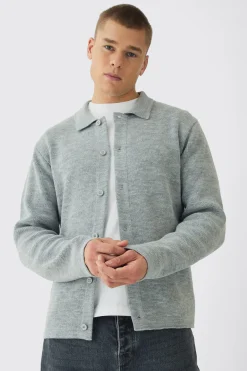 Regular Fit Knitted Shirt | BoohooMAN UK