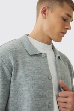 Regular Fit Knitted Shirt | BoohooMAN UK