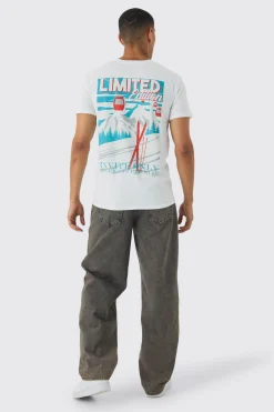 Regular Fit Limited Edition Ski Print T-Shirt | BoohooMAN UK