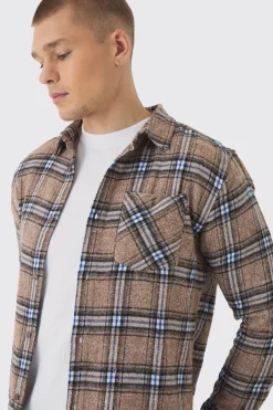Regular Fit Long Sleeve Check Shirt | BoohooMAN UK