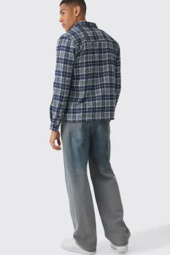Regular Fit Long Sleeve Check Shirt | BoohooMAN UK
