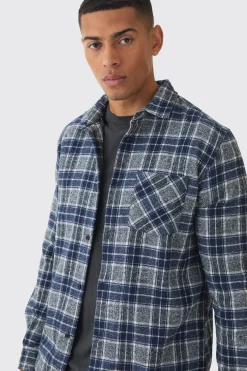Regular Fit Long Sleeve Check Shirt | BoohooMAN UK
