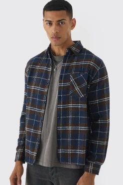 Regular Fit Long Sleeve Check Shirt | BoohooMAN UK