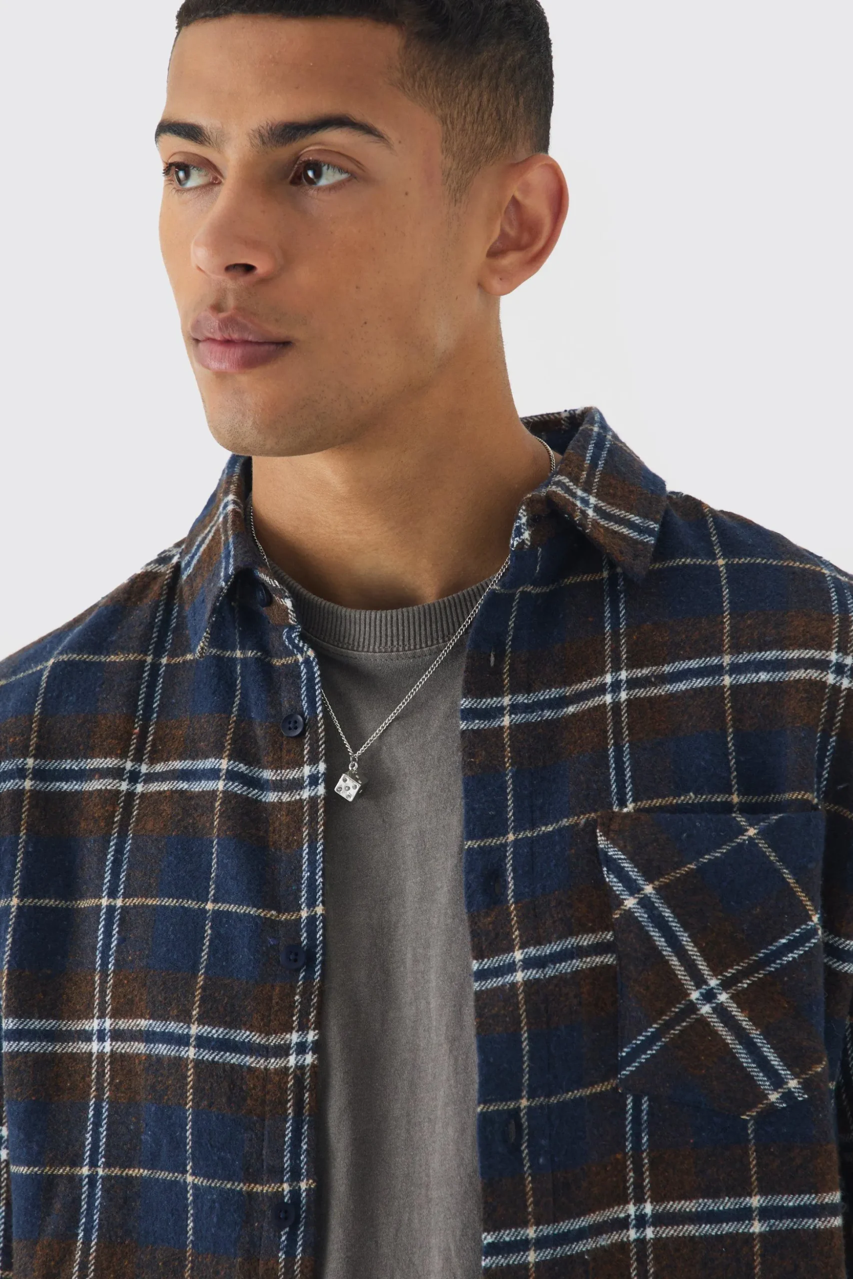 Regular Fit Long Sleeve Check Shirt | BoohooMAN UK
