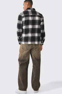 Regular Fit Long Sleeve Check Shirt | BoohooMAN UK