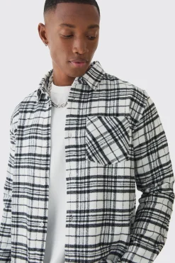 Regular Fit Long Sleeve Check Shirt | BoohooMAN UK