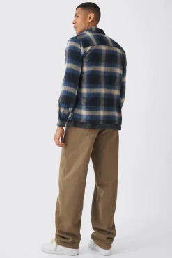 Regular Fit Long Sleeve Check Shirt | BoohooMAN UK