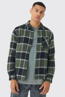 Regular Fit Long Sleeve Check Shirt | BoohooMAN UK