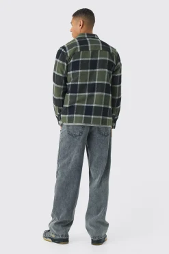 Regular Fit Long Sleeve Check Shirt | BoohooMAN UK