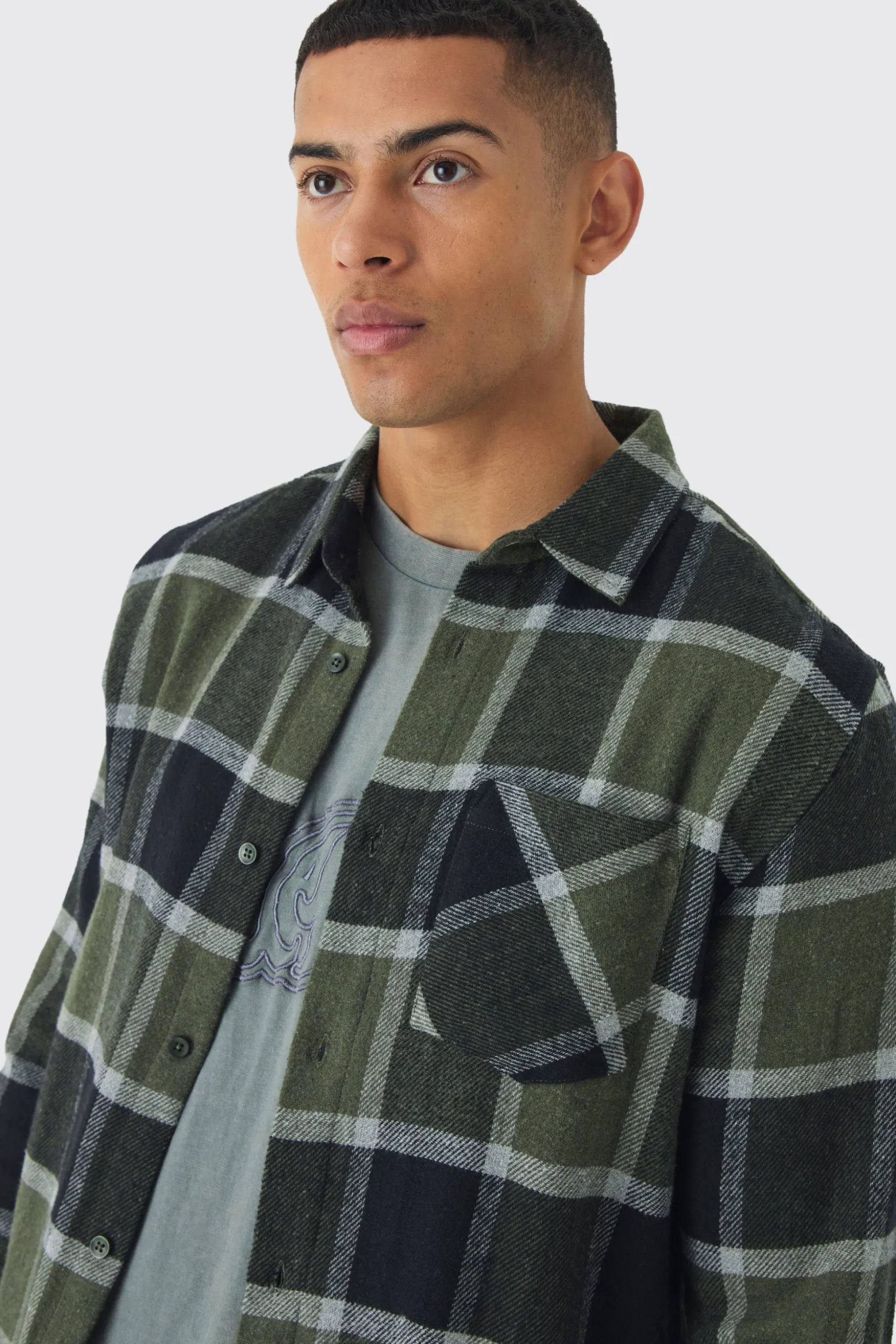Regular Fit Long Sleeve Check Shirt | BoohooMAN UK