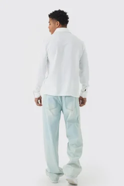 Regular Fit Long Sleeve Linen Shirt | BoohooMAN UK