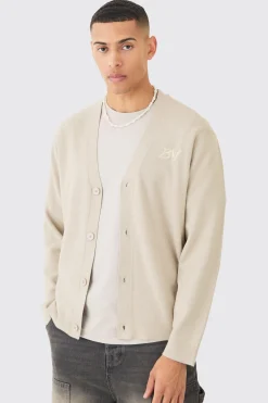 Regular Fit Man Branded Knitted Cardigan | BoohooMAN UK