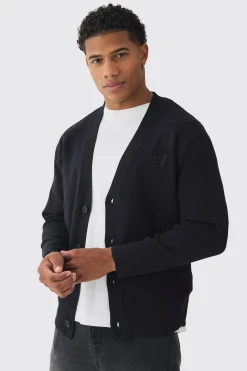 Regular Fit Man Branded Knitted Cardigan | BoohooMAN UK