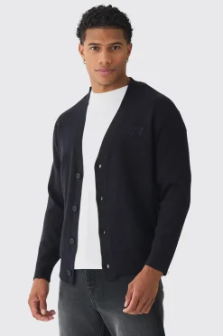 Regular Fit Man Branded Knitted Cardigan | BoohooMAN UK
