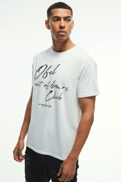 Regular Fit Out Of Hours Graphic T-Shirt | BoohooMAN UK