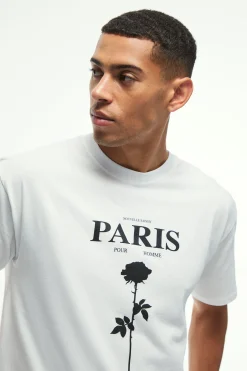 Regular Fit Paris Line Drawn Graphic T-Shirt | BoohooMAN UK