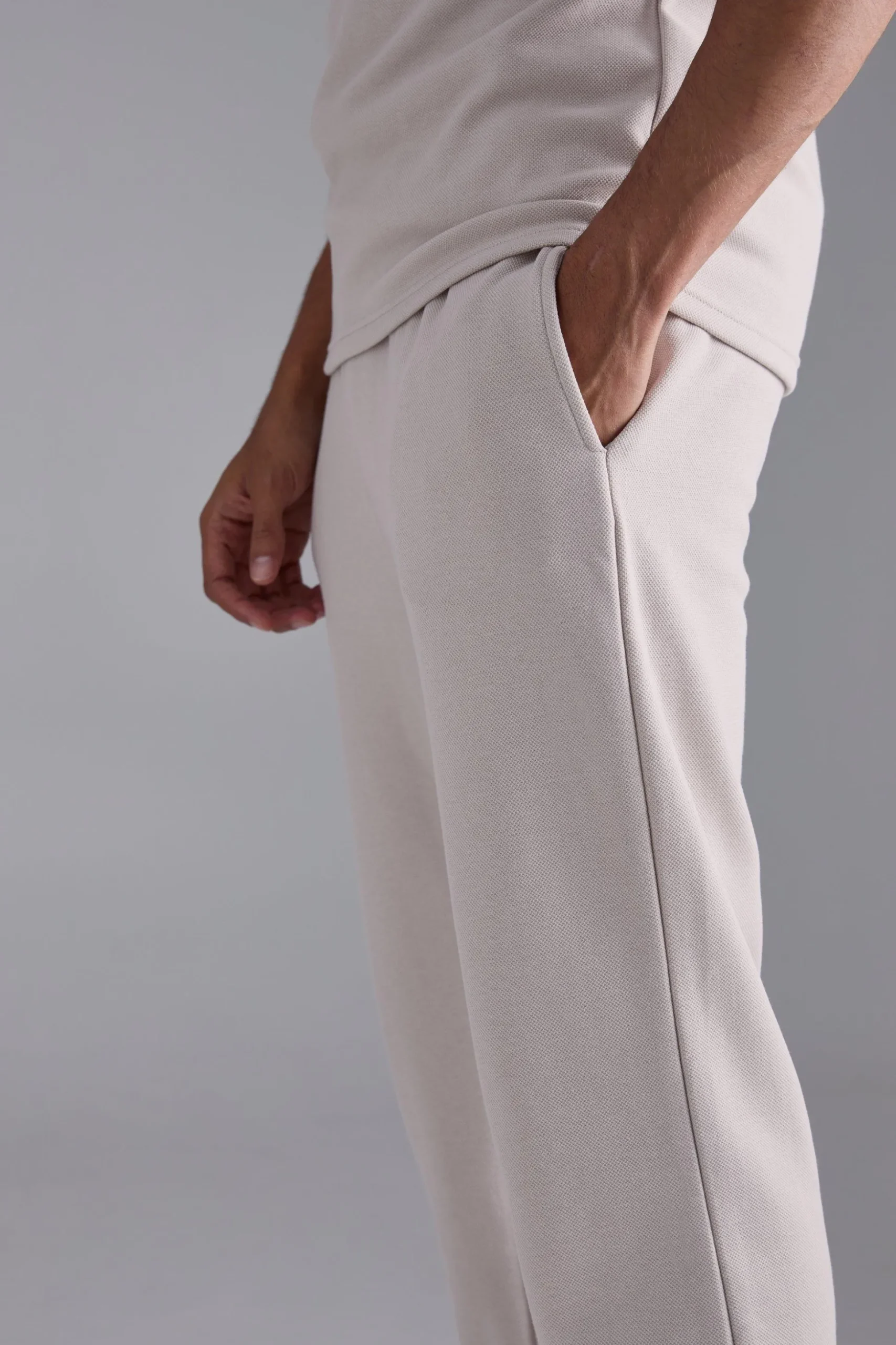 Regular Fit Pique Jogger | BoohooMAN UK