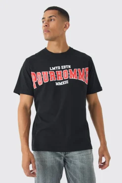 Regular Fit Pour Homme Print T-Shirt | BoohooMAN UK