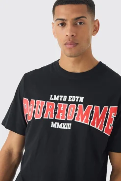 Regular Fit Pour Homme Print T-Shirt | BoohooMAN UK