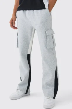 Regular Fit Raw Hem Gusset Cargo Jogger | BoohooMAN UK