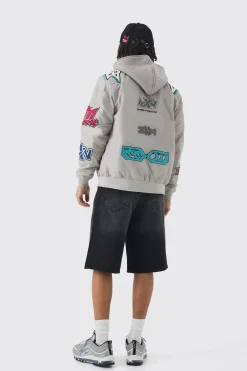 Regular Fit Removeable Hood Nylon Moto Jacket | BoohooMAN UK