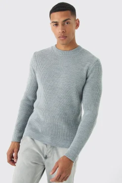 Regular Fit Rib Knit Jumper | BoohooMAN UK