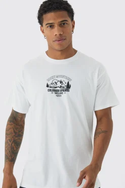 Regular Fit Rocky Mountains Graphic T-Shirt | BoohooMAN UK