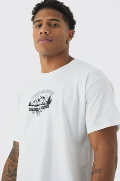 Regular Fit Rocky Mountains Graphic T-Shirt | BoohooMAN UK
