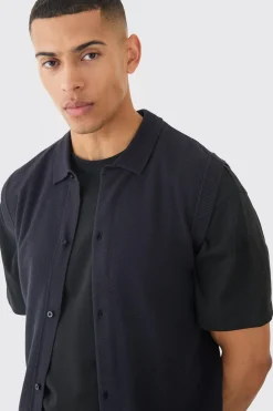 Regular Fit Sleeveless Knitted Shirt | BoohooMAN UK