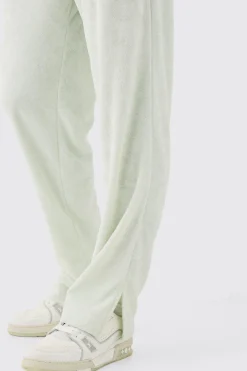 Regular Fit Split Hem Towelling Joggers | BoohooMAN UK