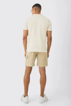 Regular Fit Tonal Embroidered Knitted Shirt | BoohooMAN UK