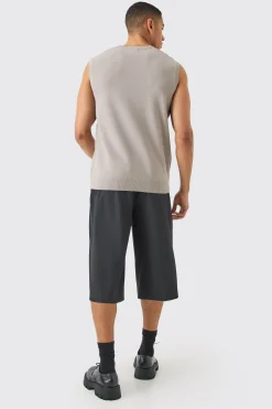 Regular Fit V Neck Knitted Vest | BoohooMAN UK