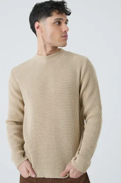 Regular Fit Waffle Knit Jumper | BoohooMAN UK